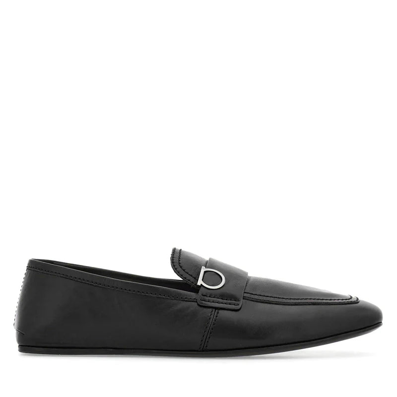Plaque Leather Loafers