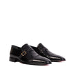 Black Leather Single Monk Strap Cap Toe Men Shoe – Italian Shoes Company