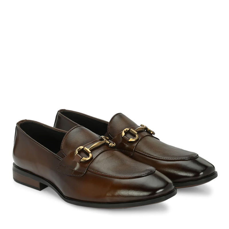 Premium Solid Leather Buckled Loafers