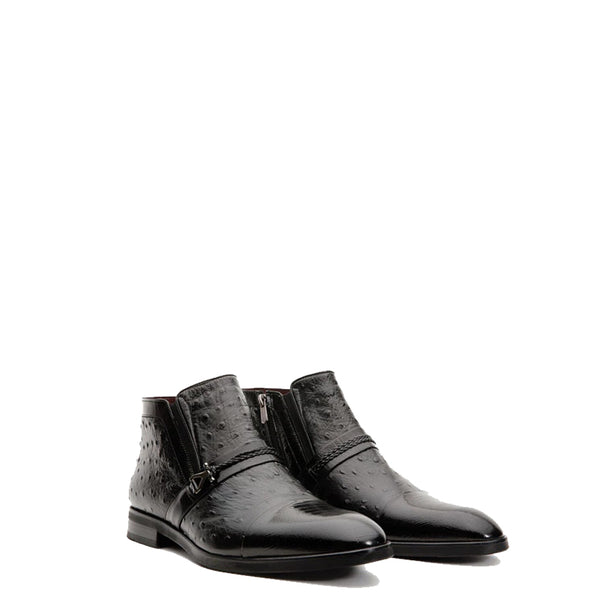 Leather Ankle Zip Up Boot for Men