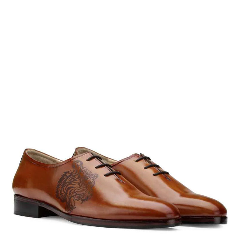 Classic Wholecut Shiny Leather Plain Oxford Shoe