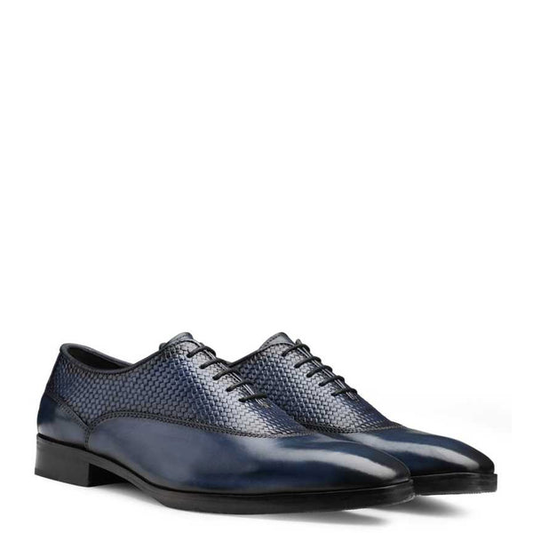 Stylish Pure Leather Dual Textured Oxford Shoes