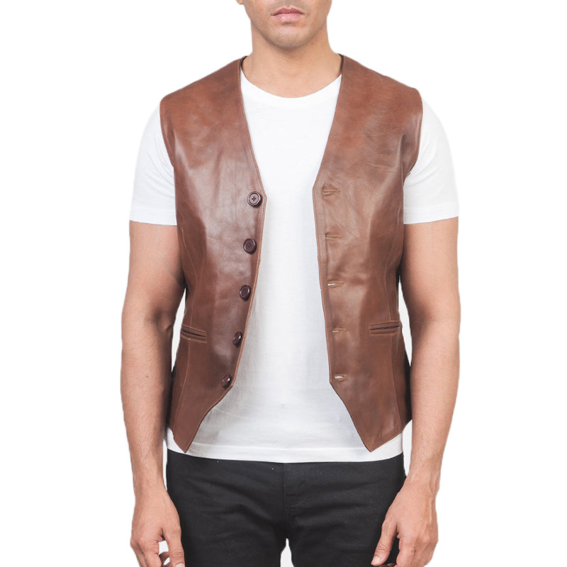 Auden Leather Vest For Men