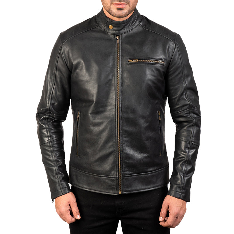 Tarron Leather Biker Jacket