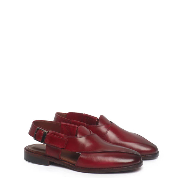 Leather Cross Strap Slip On Comfort Peshawari Sandal