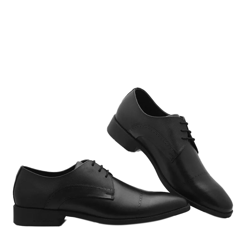 Men Solid Leather Derby Shoes