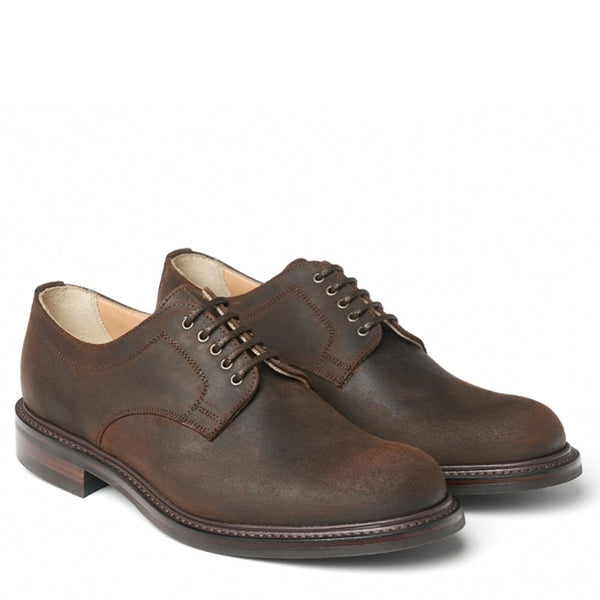 Premium Leather Formal Derby Shoes For Men - Dark Brown