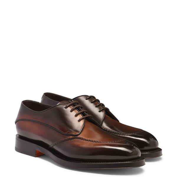 Premium Leather Derby Shoe For Men - Brown
