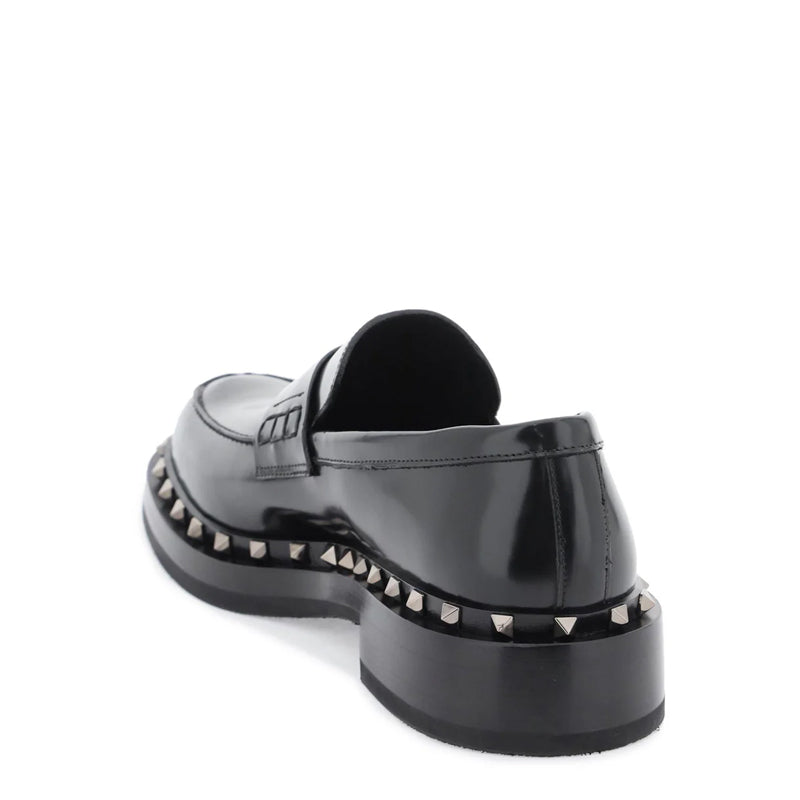 Rockstud Leather Loafers