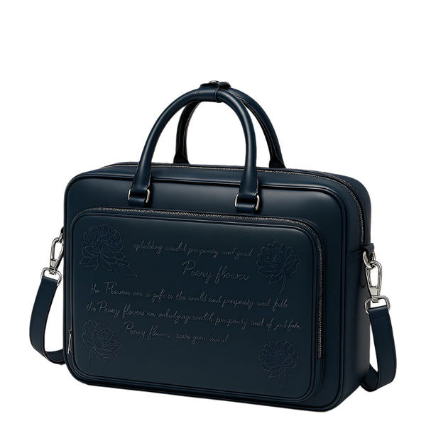 Italian Tan Men s Printed Leather Laptop Bag