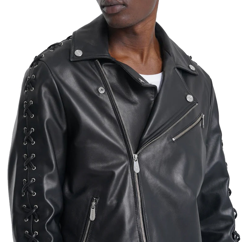 Biker Leather Jacket Black For Men