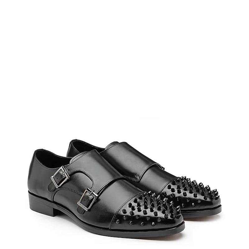 Men Solid Leather Double Monkstrap Shoe