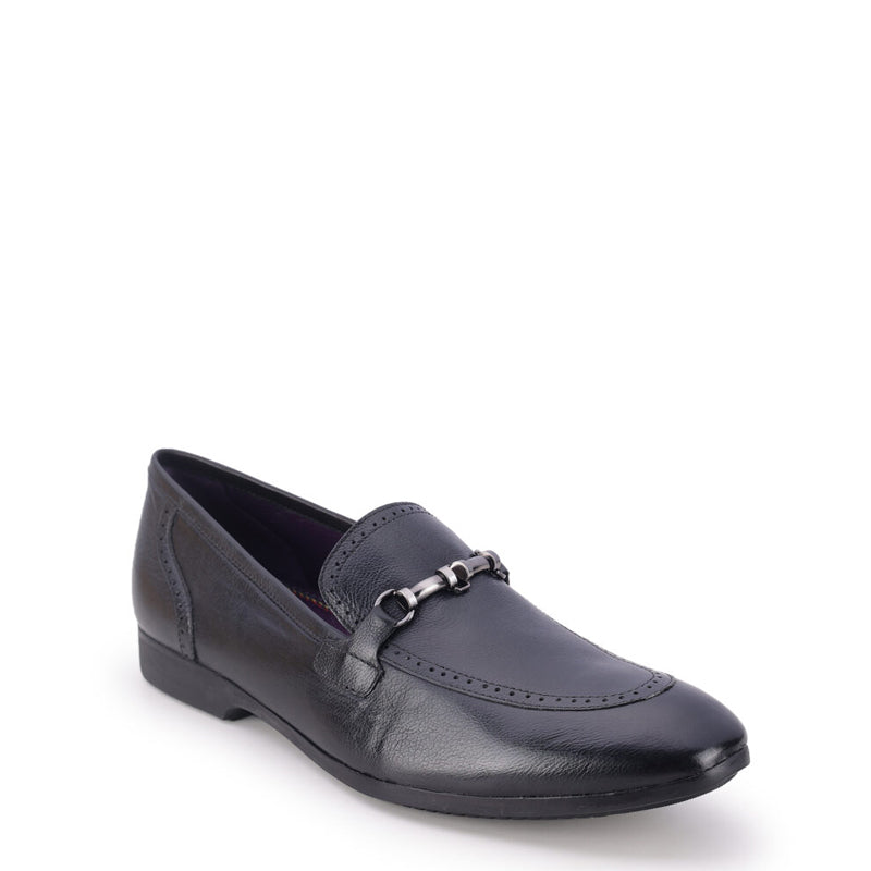 Men Textured Slip-On Leather Loafers