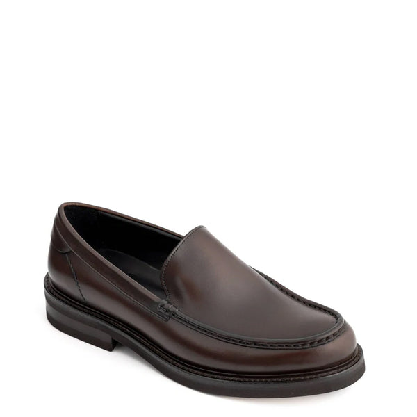 Round Toe Slip On Leather Loafer