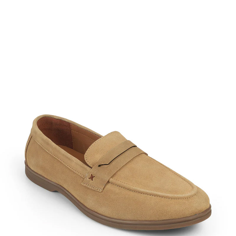 Suede Casual Leather Penny Blue Loafer For Men