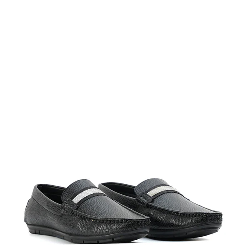 Classic Textured Leather Driving Loafer