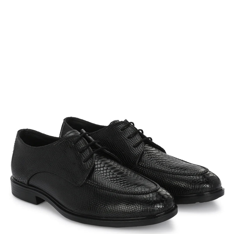 Men Textured Leather Formal Derby Shoes