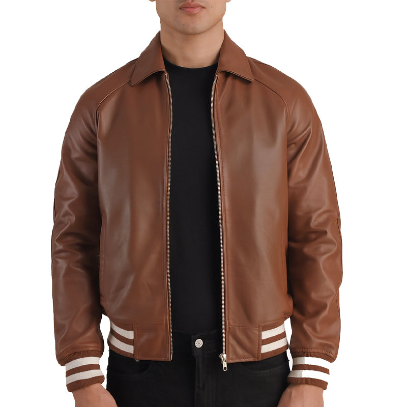 Men Solid Slim Fit Bomber Jacket