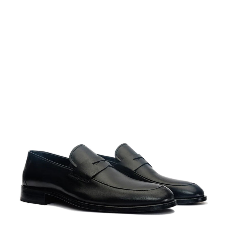 Black Leather Shoe Penny Loafer