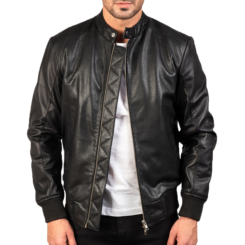 Avan Leather Bomber Jacket For Men