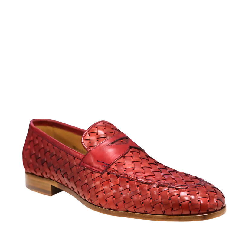 Braided Leather Penny Loafers