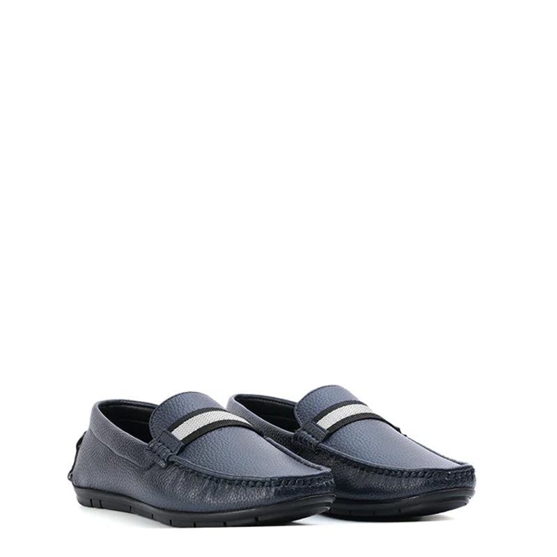 Classic Textured Leather Driving Loafers