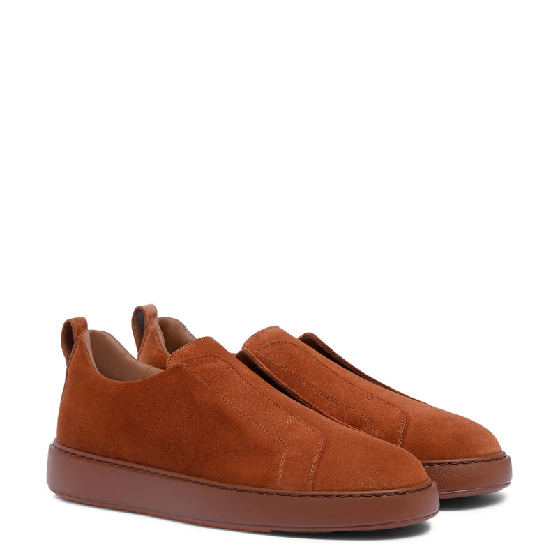 Suede Triple Stitch Slip-On Sneakers For Men