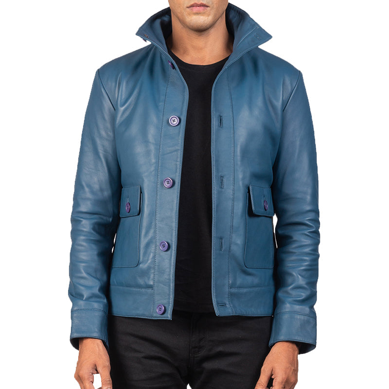 Columbus Leather Bomber Jacket For Men