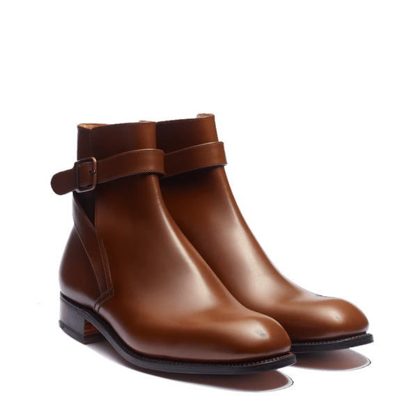 Classic Plain Solid Leather Stylish Jodhpur Boots - Brown