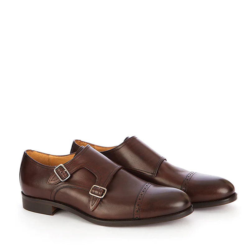 Stylish Double Monk Strap Shoes - Italian Shoes Company