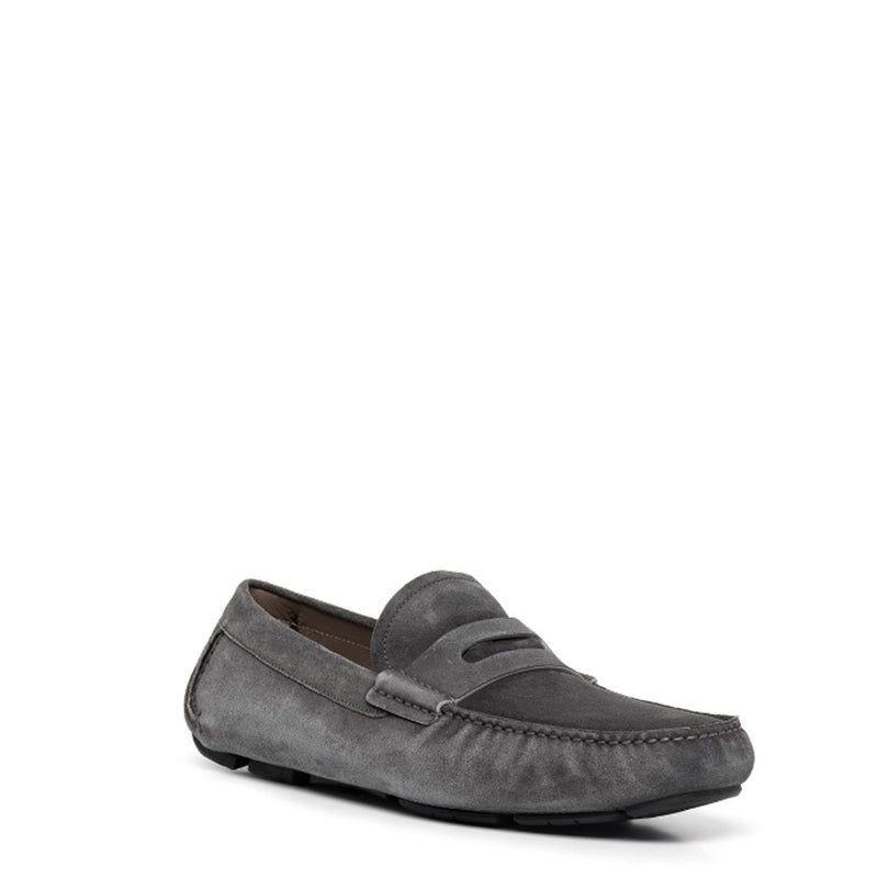 Gray suede driving loafer for men