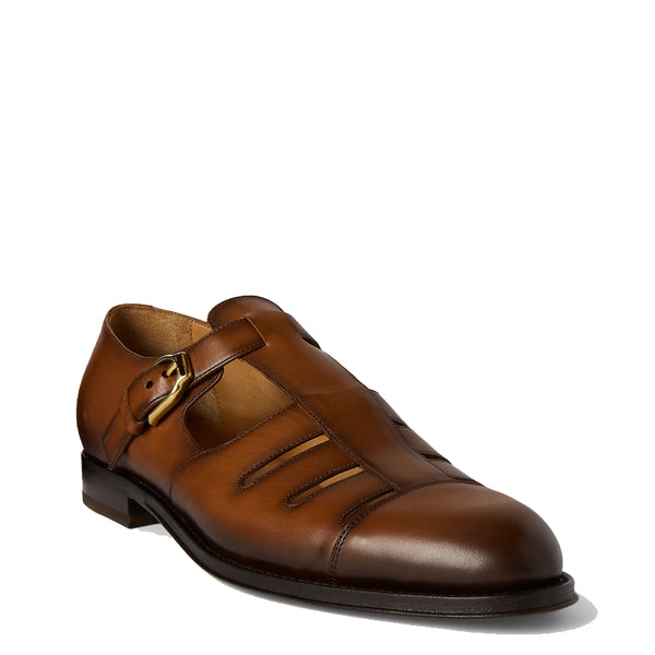 Closed Toe Solid Leather Fisherman Sandal