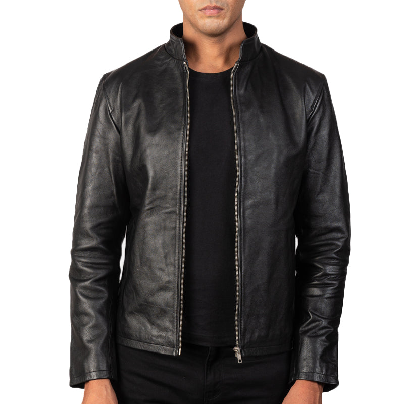 Alex Leather Biker Jacket For Men