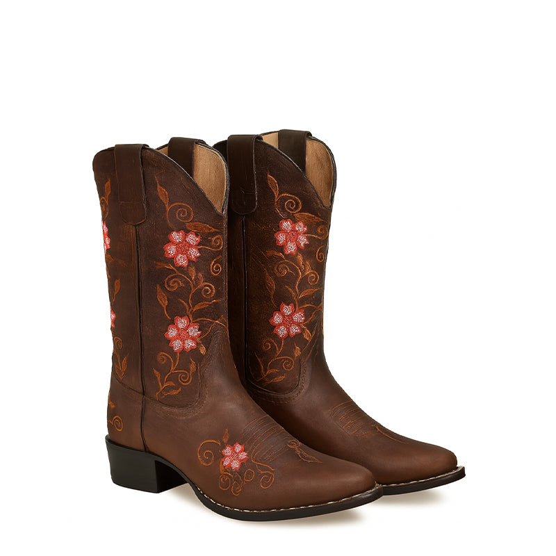 Classic Western Elegance Rustwood Petal Cowboy Boots
