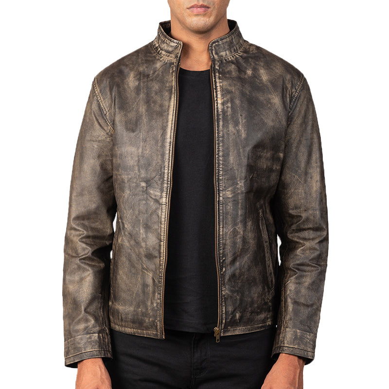 Alex Leather Biker Jacket For Men