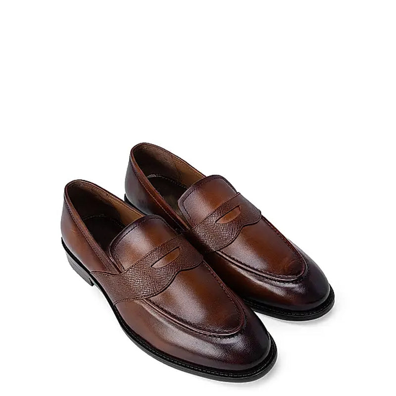 Men Classic Polished Leather Penny Black Loafer