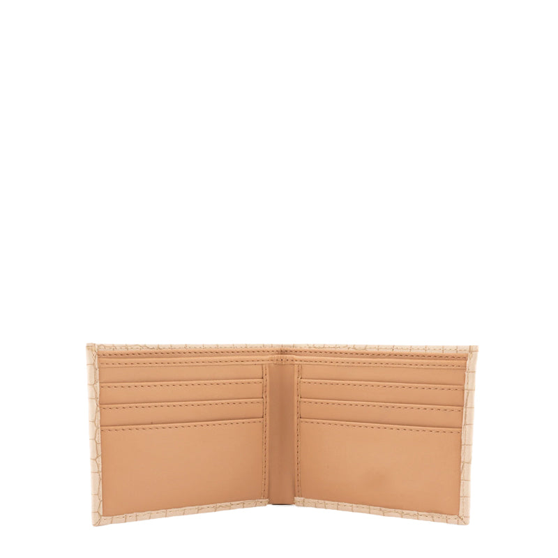 Croc Leather Bifold Peach Wallet