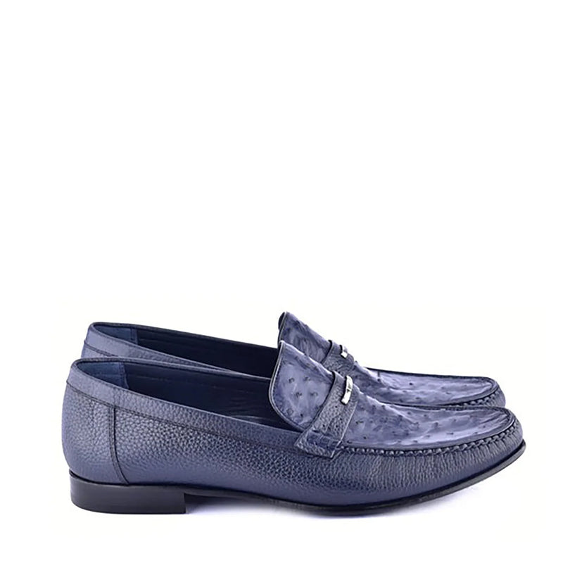 Exotic Ostrich Deer Skin Moccasins Loafers