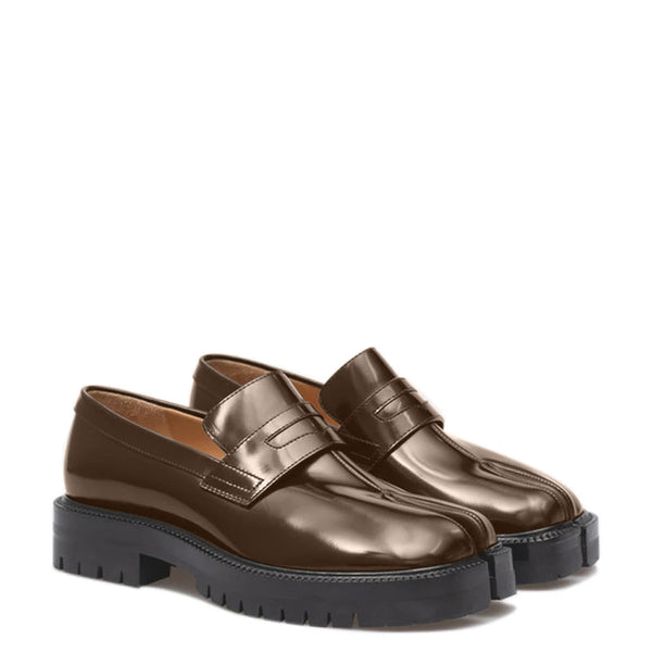 Horseshoe Split Toe Loafers - Brown