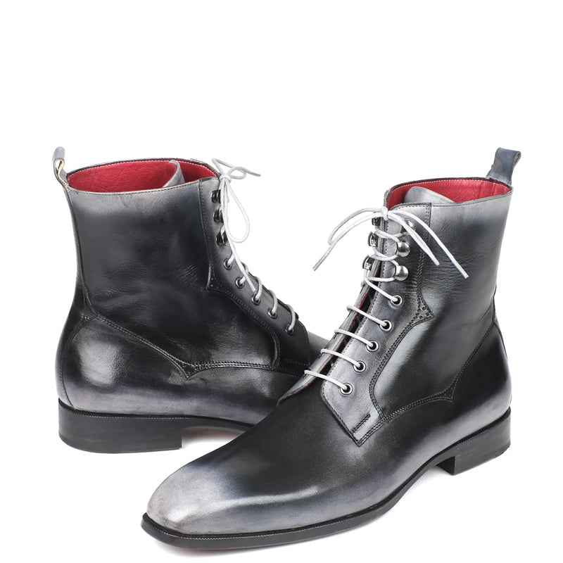 Premium Plain Toe Lace Up Leather Ankle Boot Brown