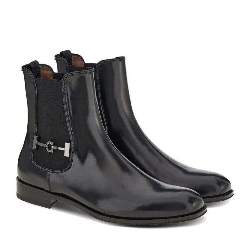 Squared toe Buckle Ankle Boots
