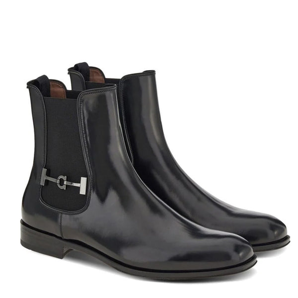 Squared toe Buckle Ankle Boots