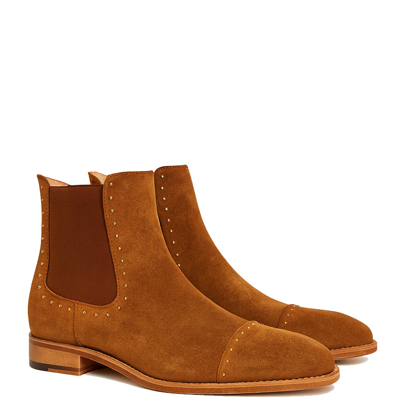 Men's Chelsea Spike Cap Toe Ankle Boots