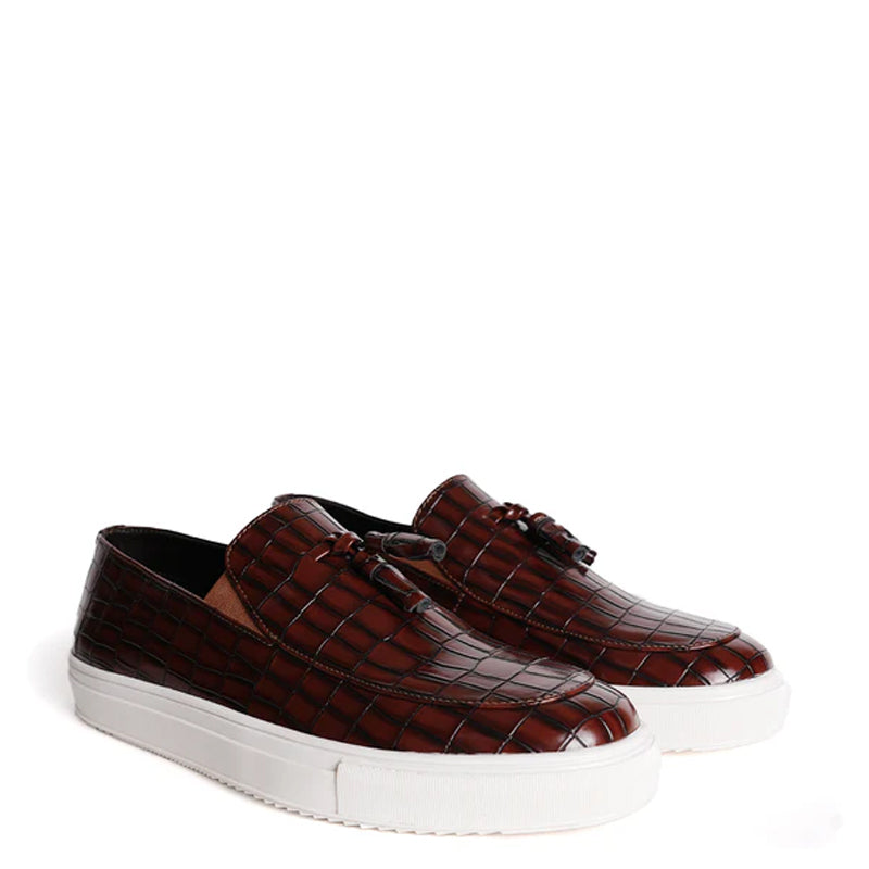 Chic Croc Slip On Leather Loafer