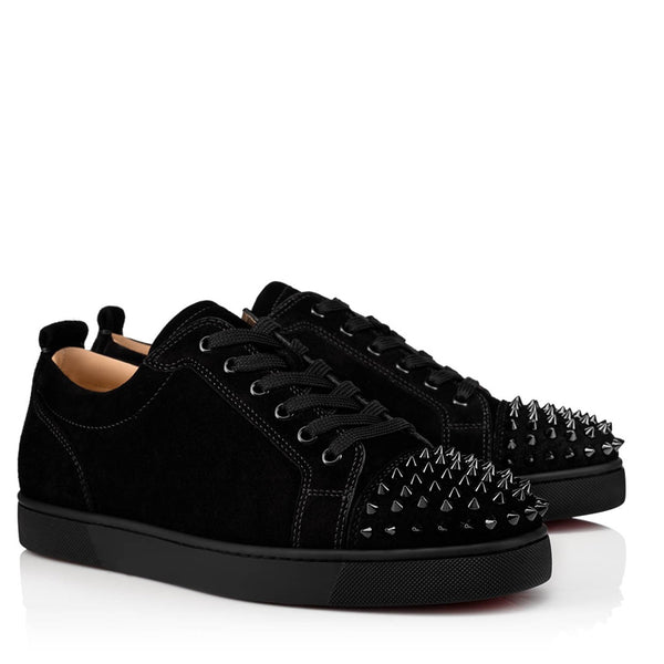 Suede Spike Studded Lace Up Sneakers