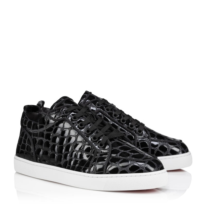 Embossed Croco Print Patent Leather Sneakers