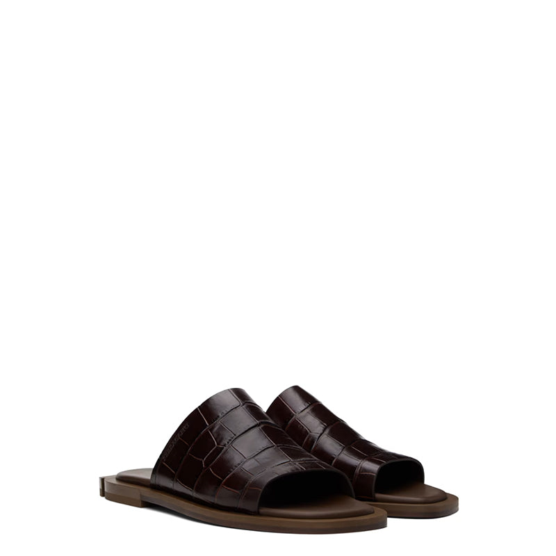 Reptilian Textured Slip On Sandal