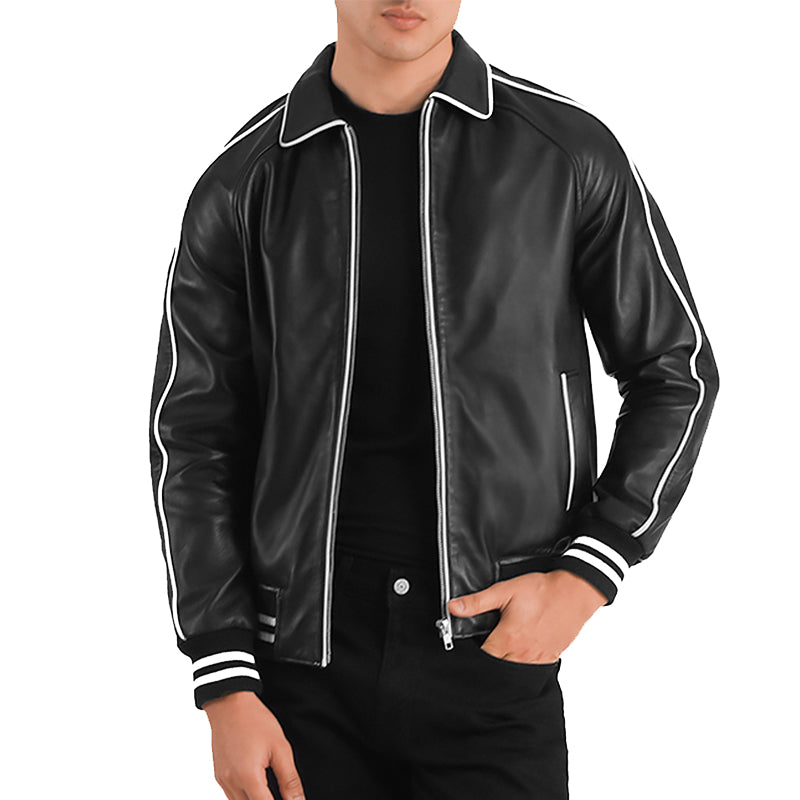 Cooper Leather Varsity Jacket For Men