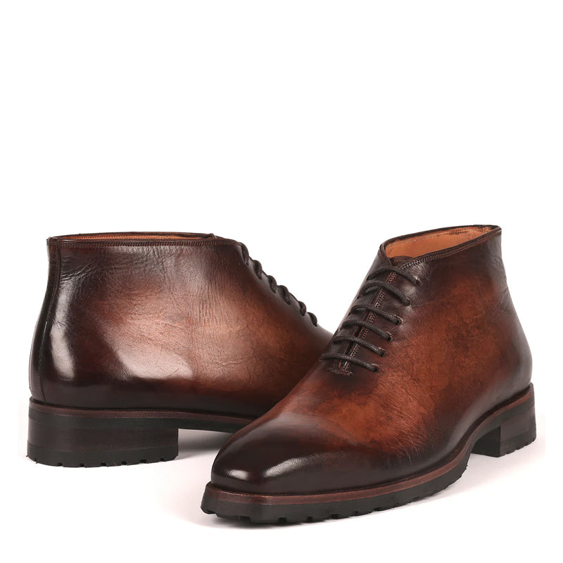 Men Custom Handmade Leather Ankle Boot Brown