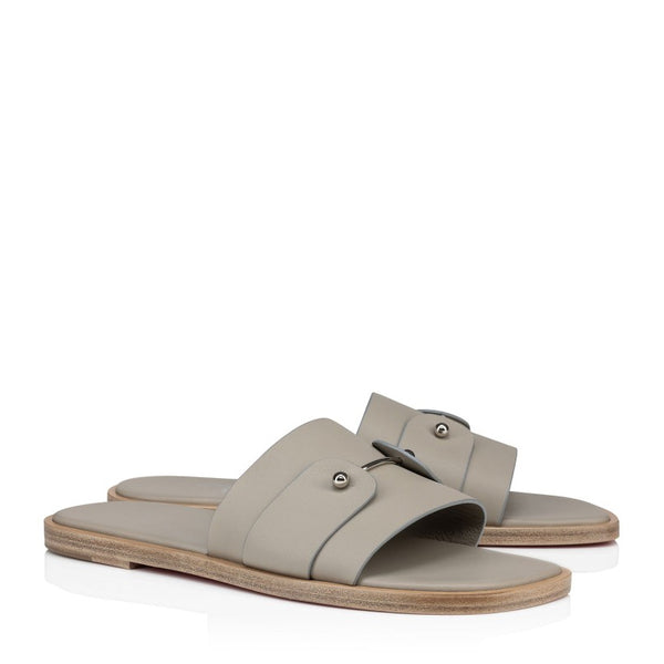 Men Slip On Leather Comfort Sandal - Off-White